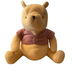 VINTAGE THE DISNEY STORE STUFFED PLUSH CHENILLE WINNIE THE POOH PINK VES…